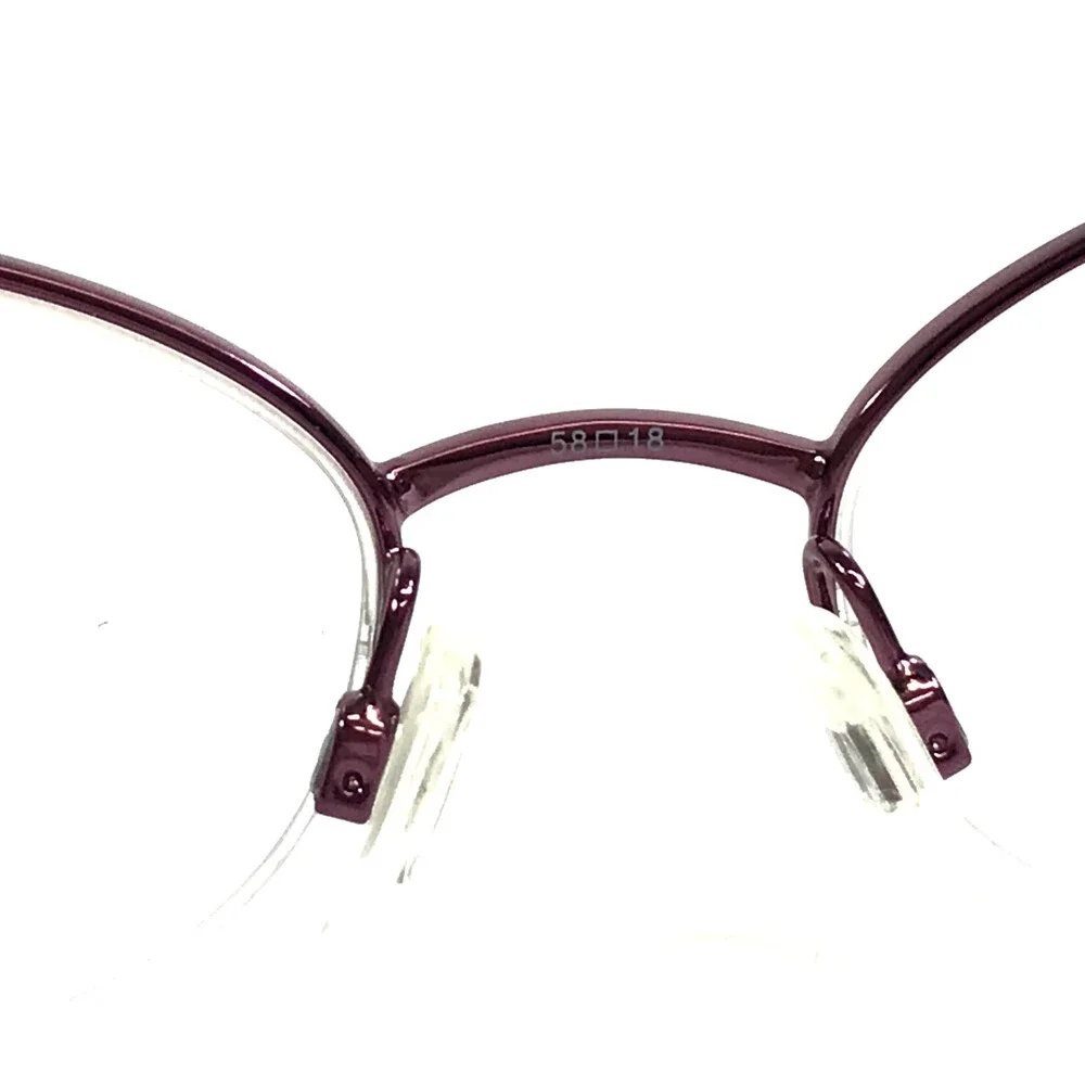 Clear Vision Eyeglasses Frames SOFIA ROSE Pink Purple Oval Half Rim 58-18-140